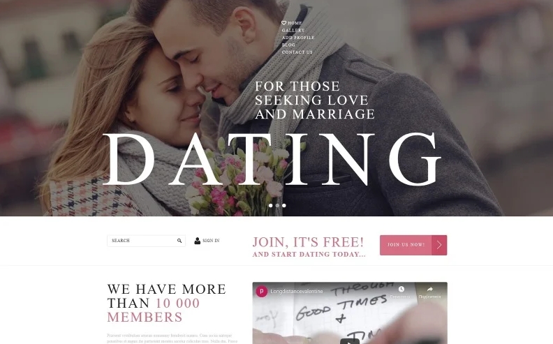 Online Dating - dating website template
